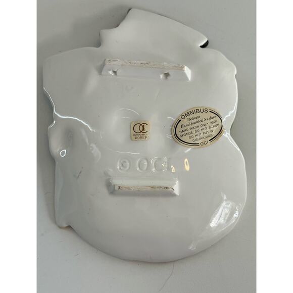 Vintage OCI Omnibus Snowman Dish Holiday Winter Seasonal Decor 5x 7 - Picture 3 of 6